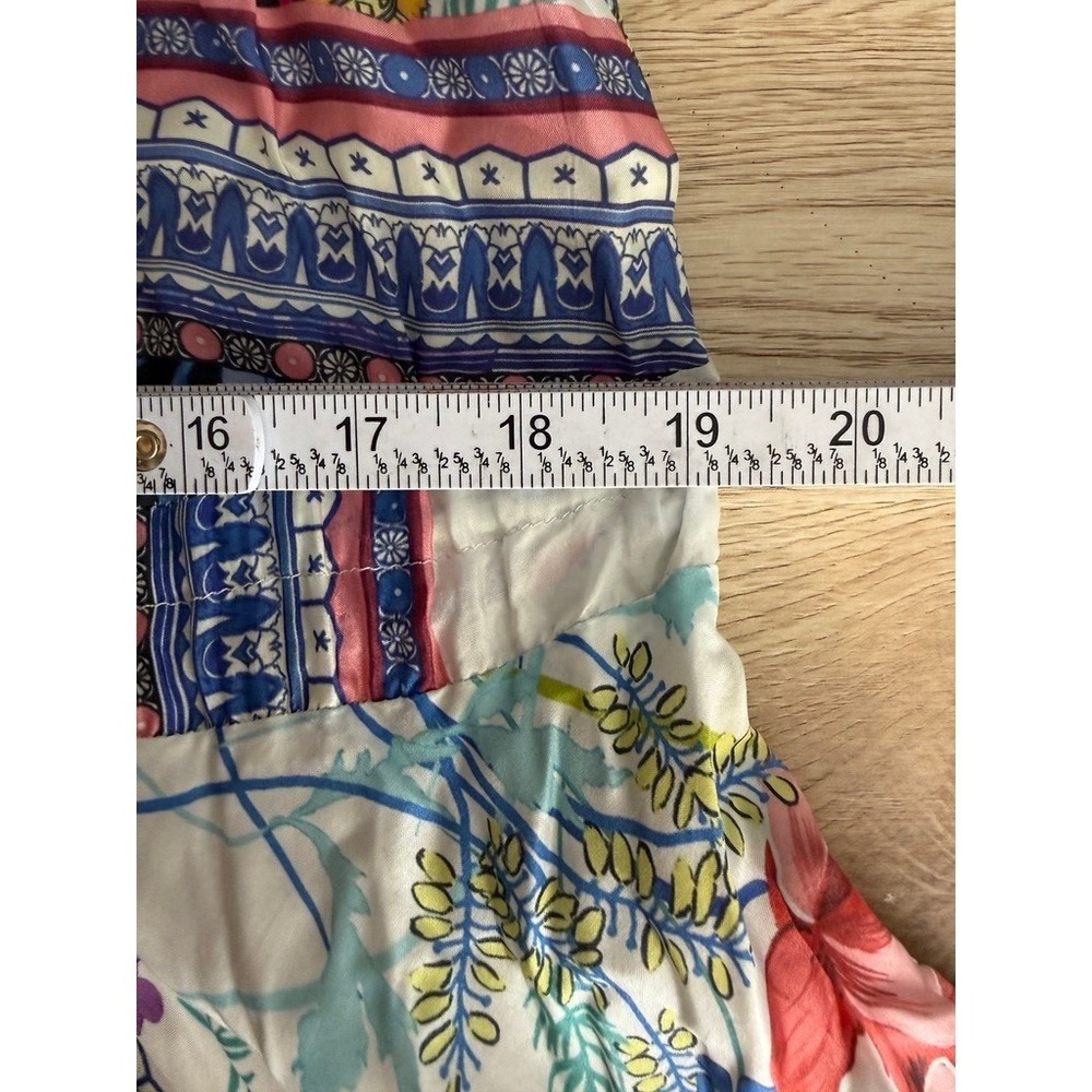 Johnny Was Silk Scarf Print Handkerchief Hem Boho Midi Dress Multicolor Floral - Picture 11 of 12